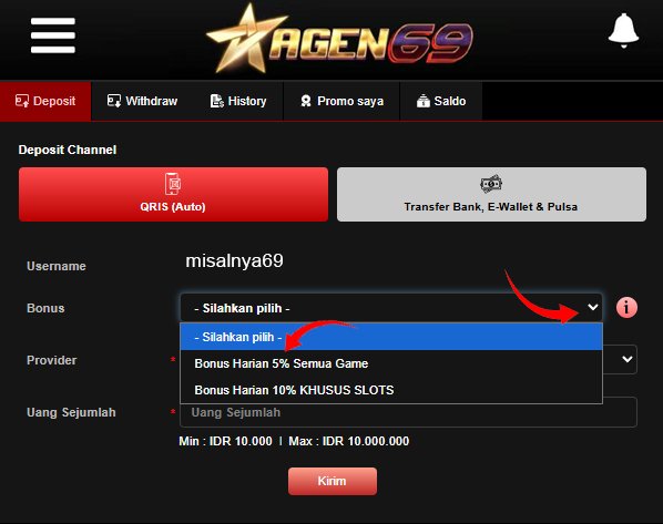 Panduan Claim Bonus Deposit AGEN69