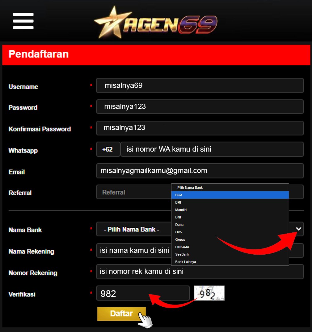 Formulir Pendaftaran AGEN69