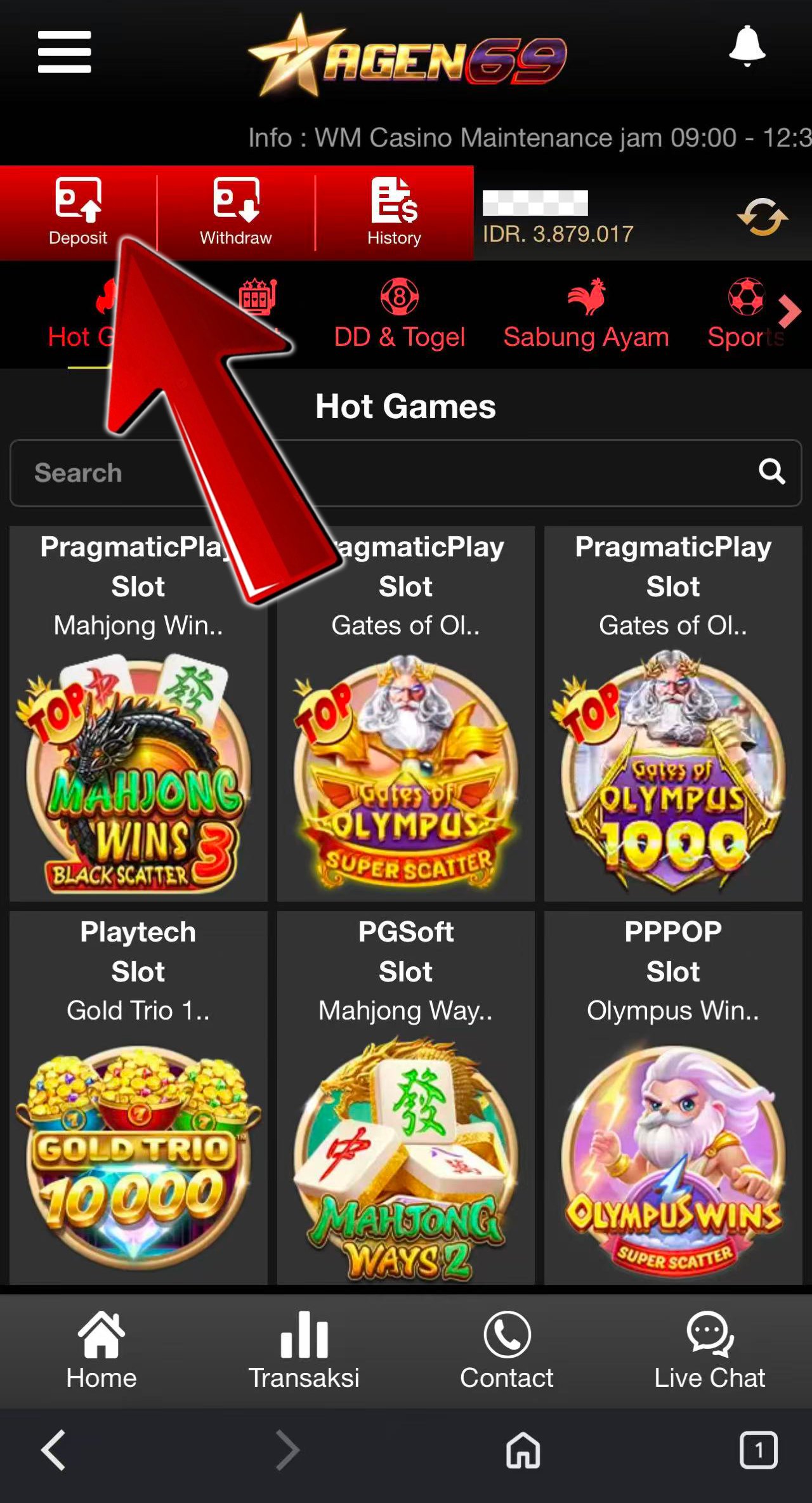 Panduan pertama deposit qris AGEN69