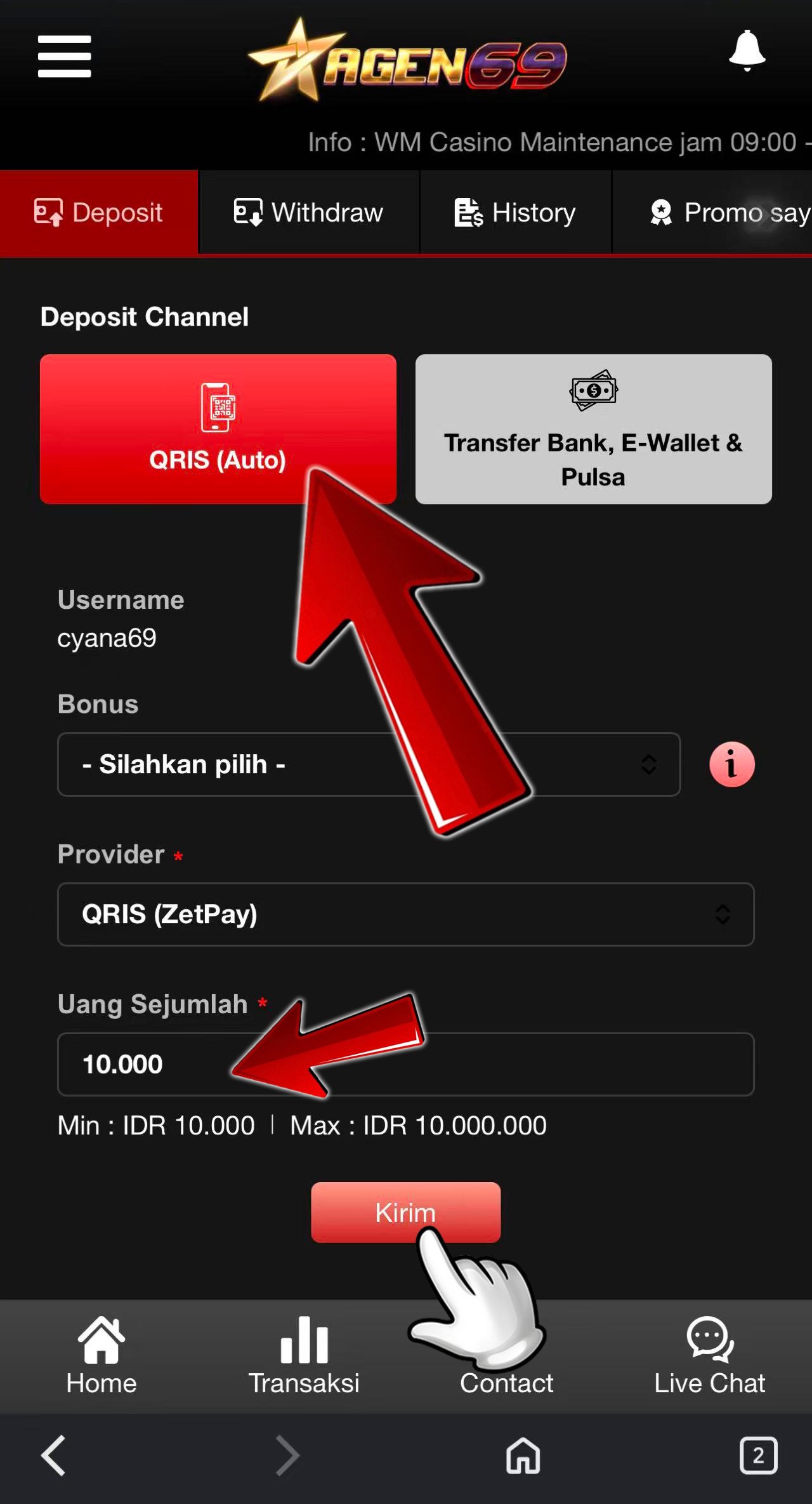 Panduan kedua deposit qris AGEN69
