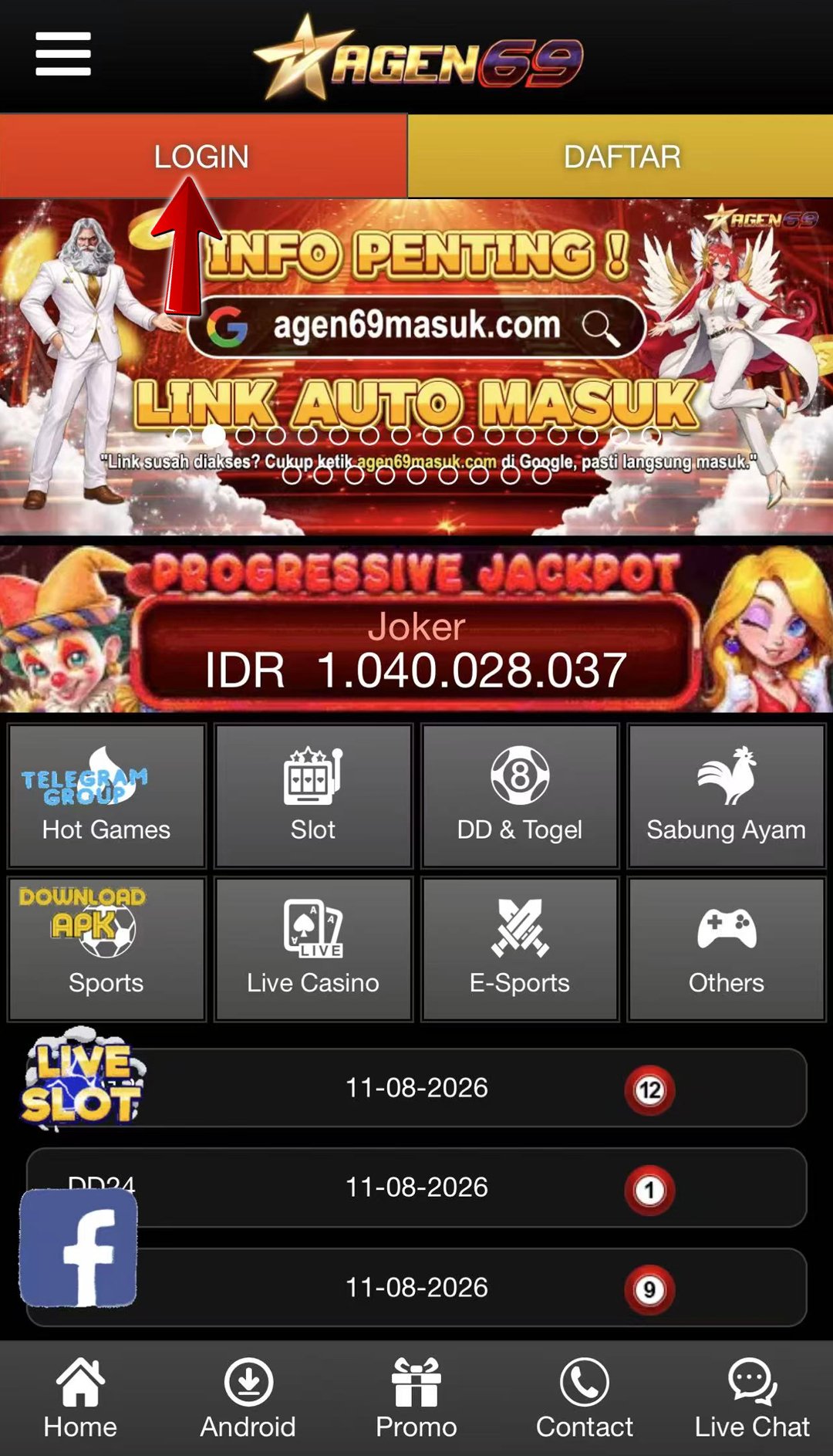 Panduan pertama login AGEN69