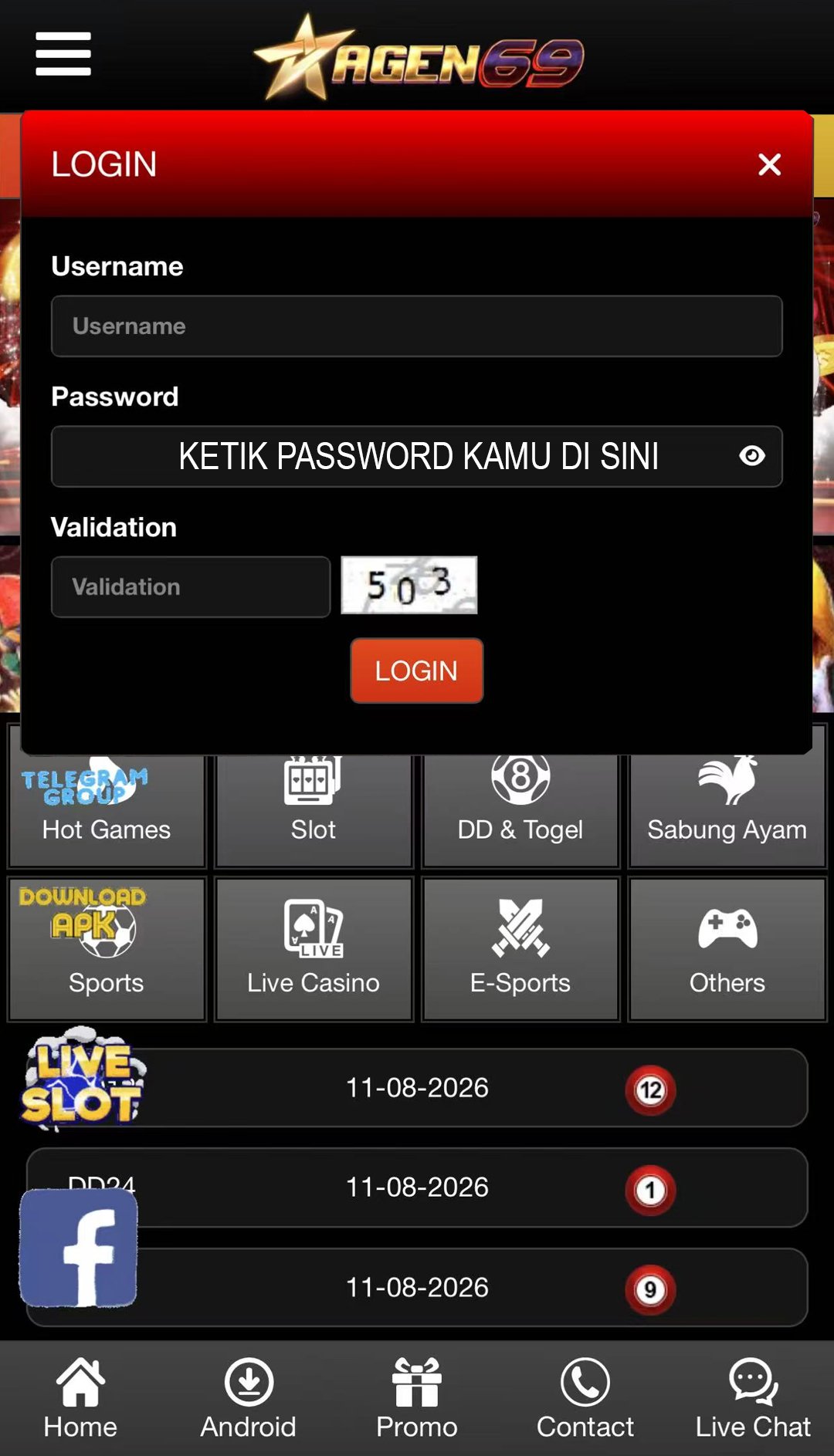 Panduan ketiga login AGEN69