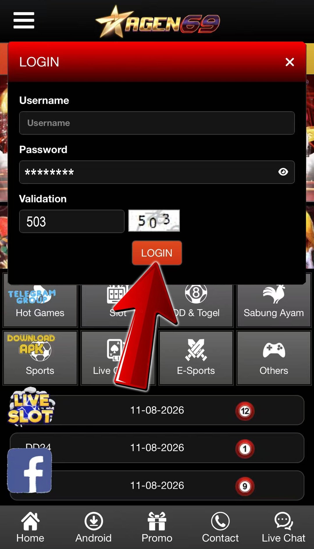 Panduan login AGEN69